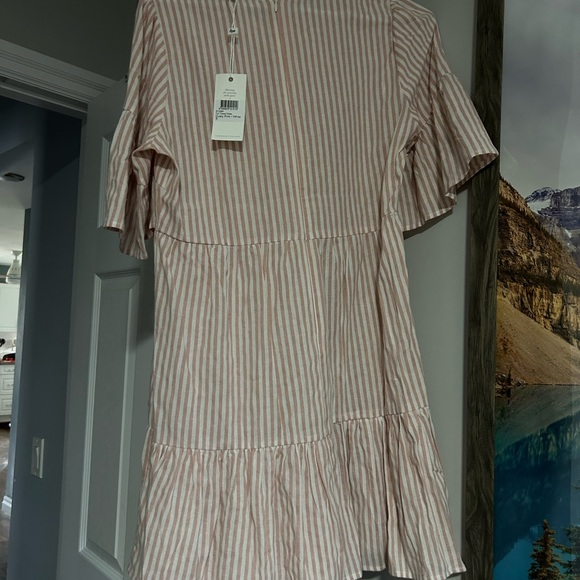 PINK/WHITE STRIPED- SMALL MATERNITY DRESS- RIPE MATERNITY- BRAND NEW W TAGS - Picture 5 of 6